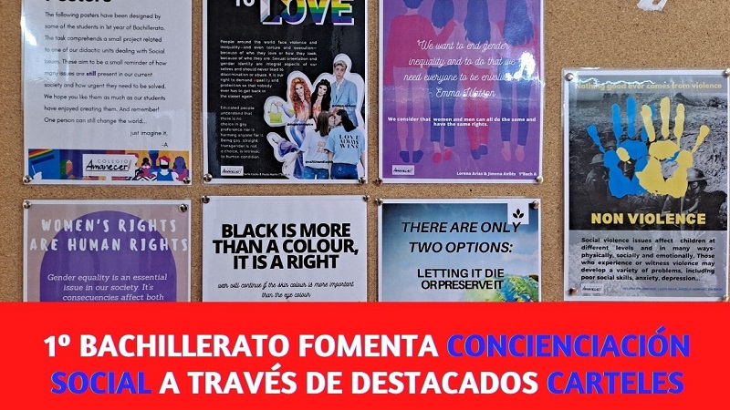 1º Bachillerato trabaja concienciación social a través de originales carteles en inglés