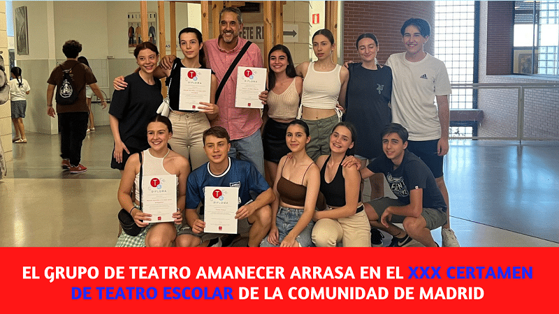 Nuestro grupo de teatro se lleva los premios principales del XXX Certamen de Teatro Escolar de la Comunidad de Madrid