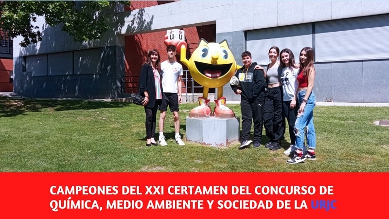 campeones del XXI certamen de química, medio ambiente y sociedad de la Universidad Rey Juan Carlos